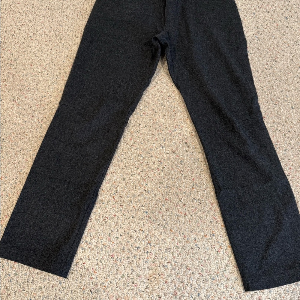 ibex Dark Gray Straight Leg Wool Blend Pants